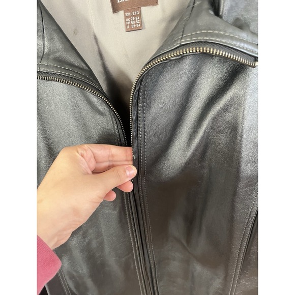 Vintage Danier Black Leather Coat 2XL Oversized Grunge Chic Premium Leather - Picture 11 of 16